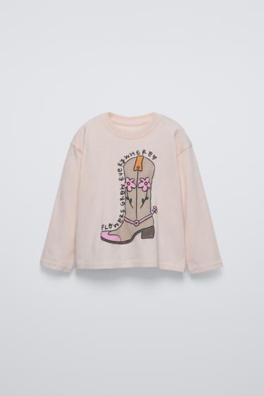 Zara PRINTED T-SHIRT - Light pink - Image 0