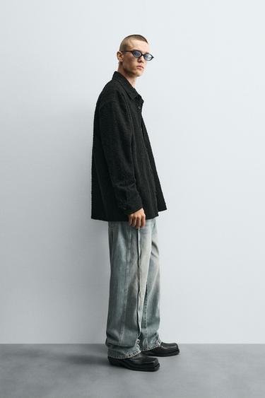 JEAN BAGGY FIT À COUTURES - Bleu / Vert de Zara - Image 3