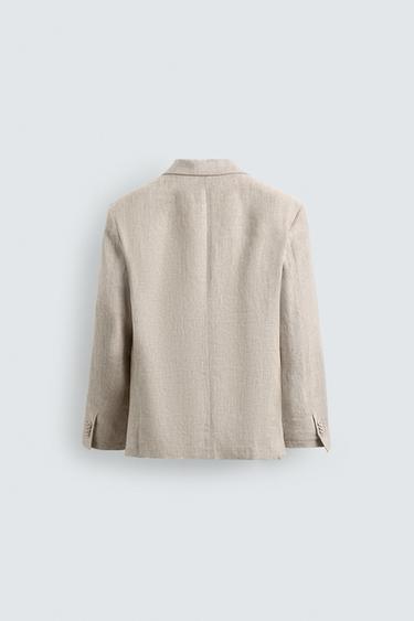 VESTE DE COSTUME 100% LIN - Beige clair de Zara - Image 7