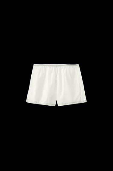 Zara LACE ENTREDOUX SHORTS - Oyster-white - Image 0