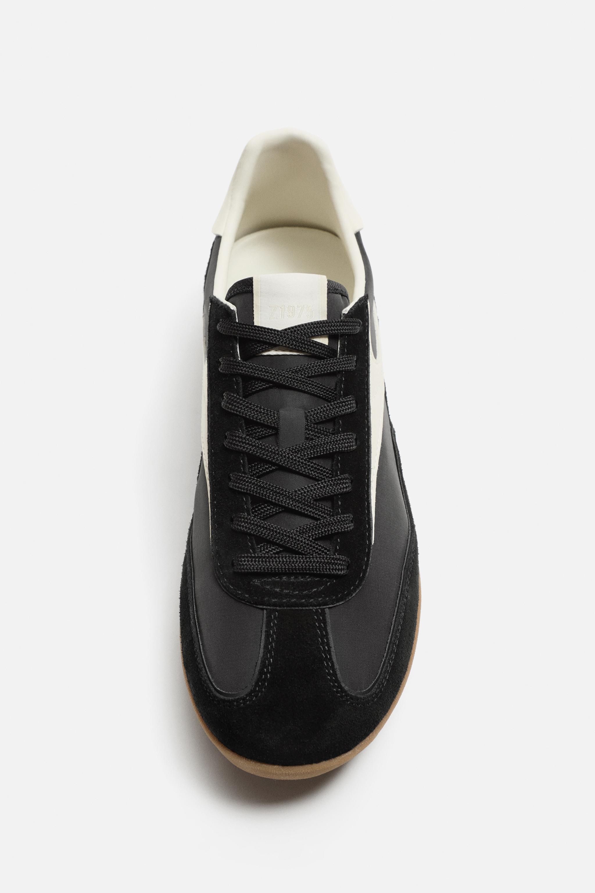 ★ドイツ発*ZARA*新作*リアルスエードレトロスニーカー/BURG★ レトロスニーカー - ブラック | ZARA Japan / 日本