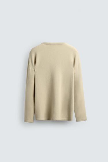 TEXTURED POLO T-SHIRT - Ecru by Zara - Image 8