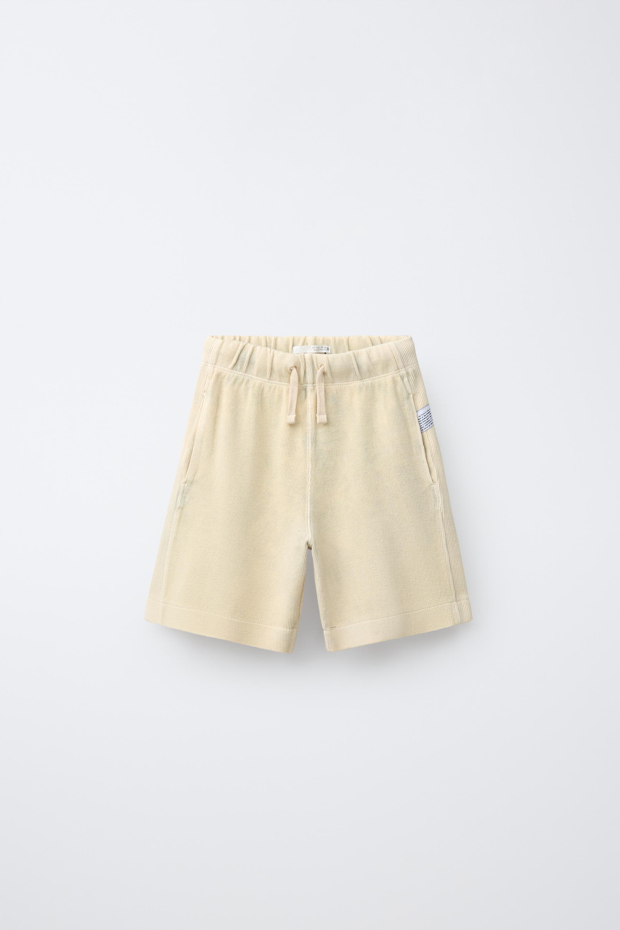 GARMENT DYED SHORTS — Ecru