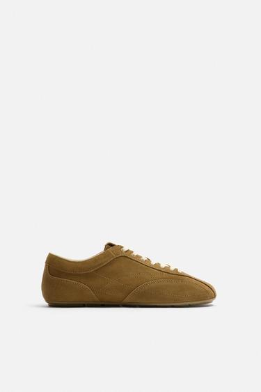 LEATHER TRAINERS LIMITED EDITION - Brown by Zara