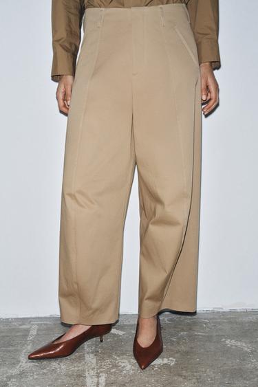 PANTALON CAROTTE ZW COLLECTION - whisky clair de Zara - Image 1