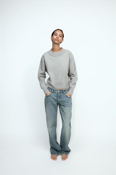 SUDADERA PUNTO MANGAS CON PLIEGUES - Gris vigoré de Zara - Imagen 0