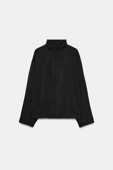 OVERSIZE ZIP-UP BOMBER JACKET - Black by Zara