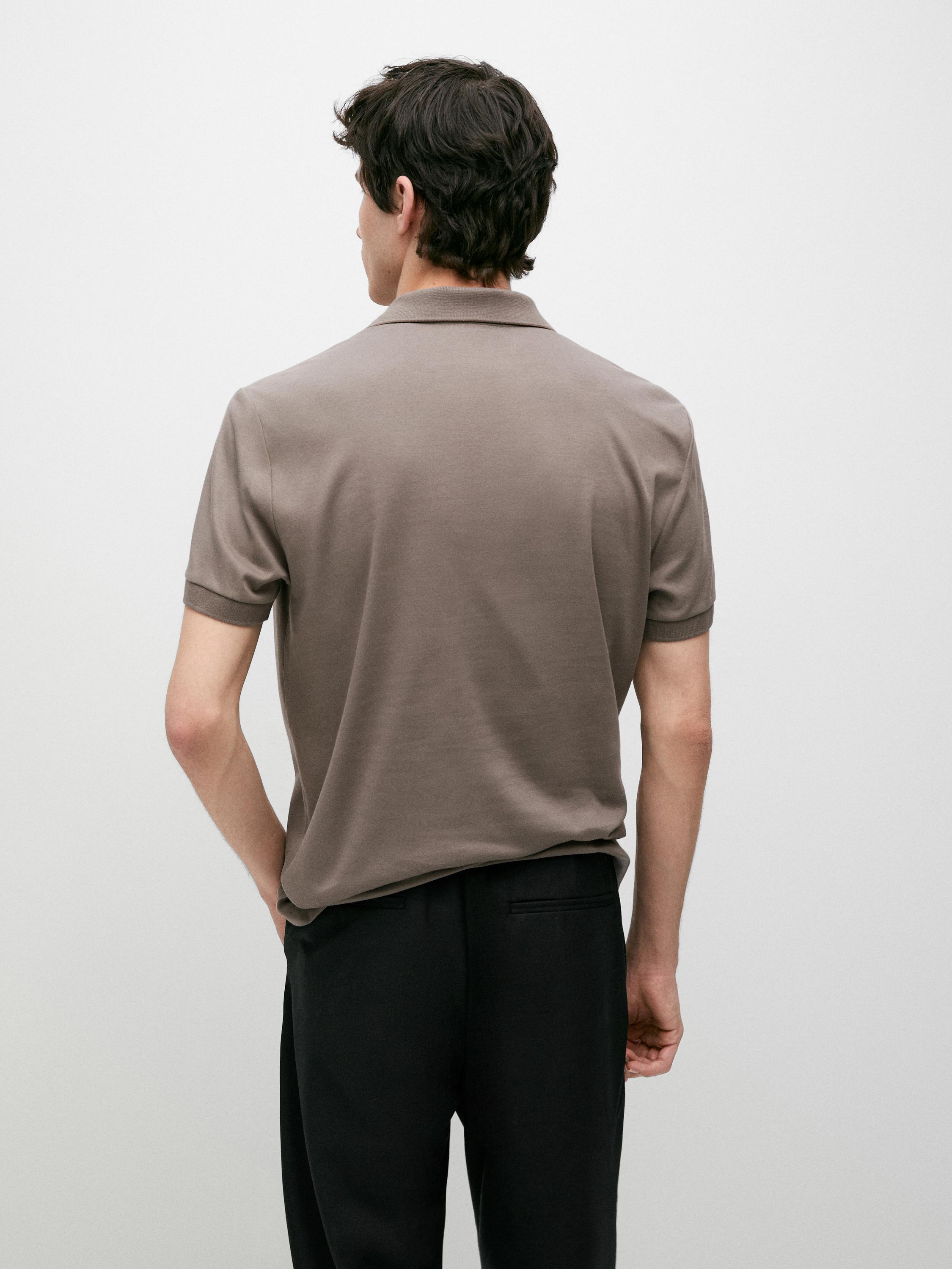 Cotton blend short sleeve polo shirt