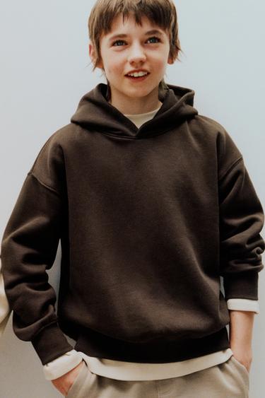 PLAIN HOODIE - Brown by Zara