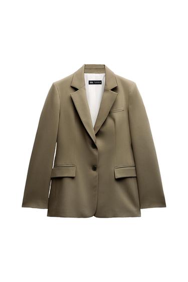 FITTED BLAZER WITH SHOULDER PADS