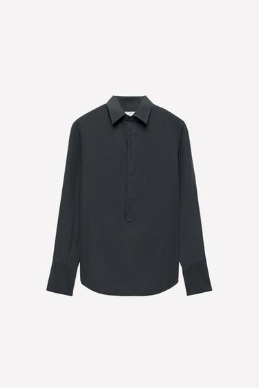 SILK POLO SHIRT LUDOVIC DE SAINT SERNIN x ZARA - Blue / Grey by Zara