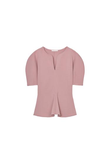 SOFT PEPLUM TOP - Pink by Zara