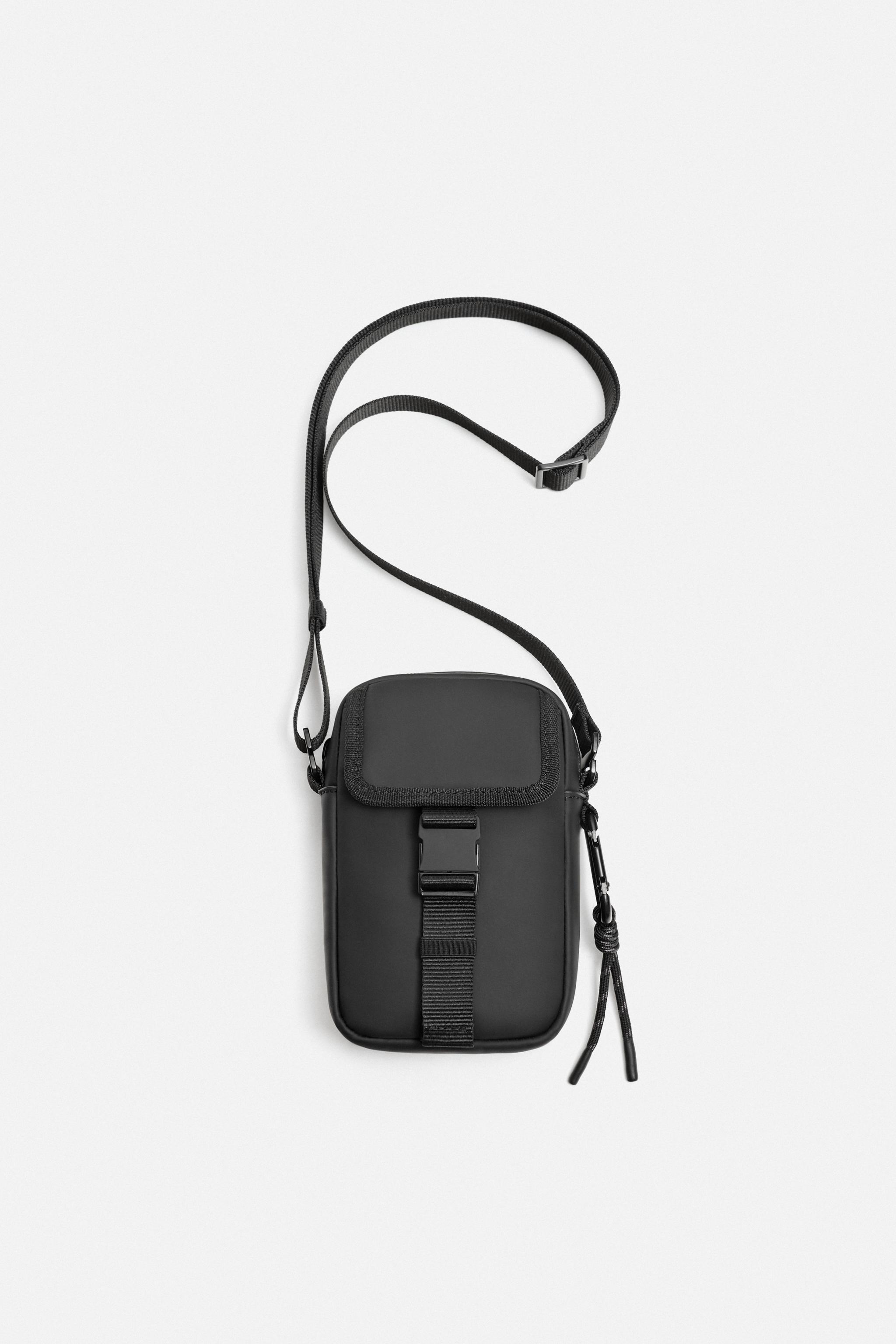 ラバーフィニッシュ クロスボディバッグ - ブラック | ZARA