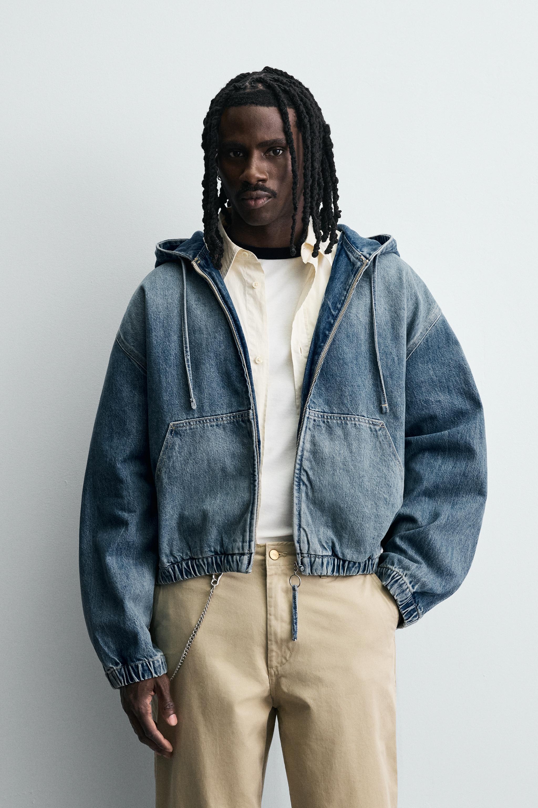 ZARAテクスチャード デニムジャケット & パンツセット ワイドレッグジーンズ - ブルー | ZARA Japan / 日本