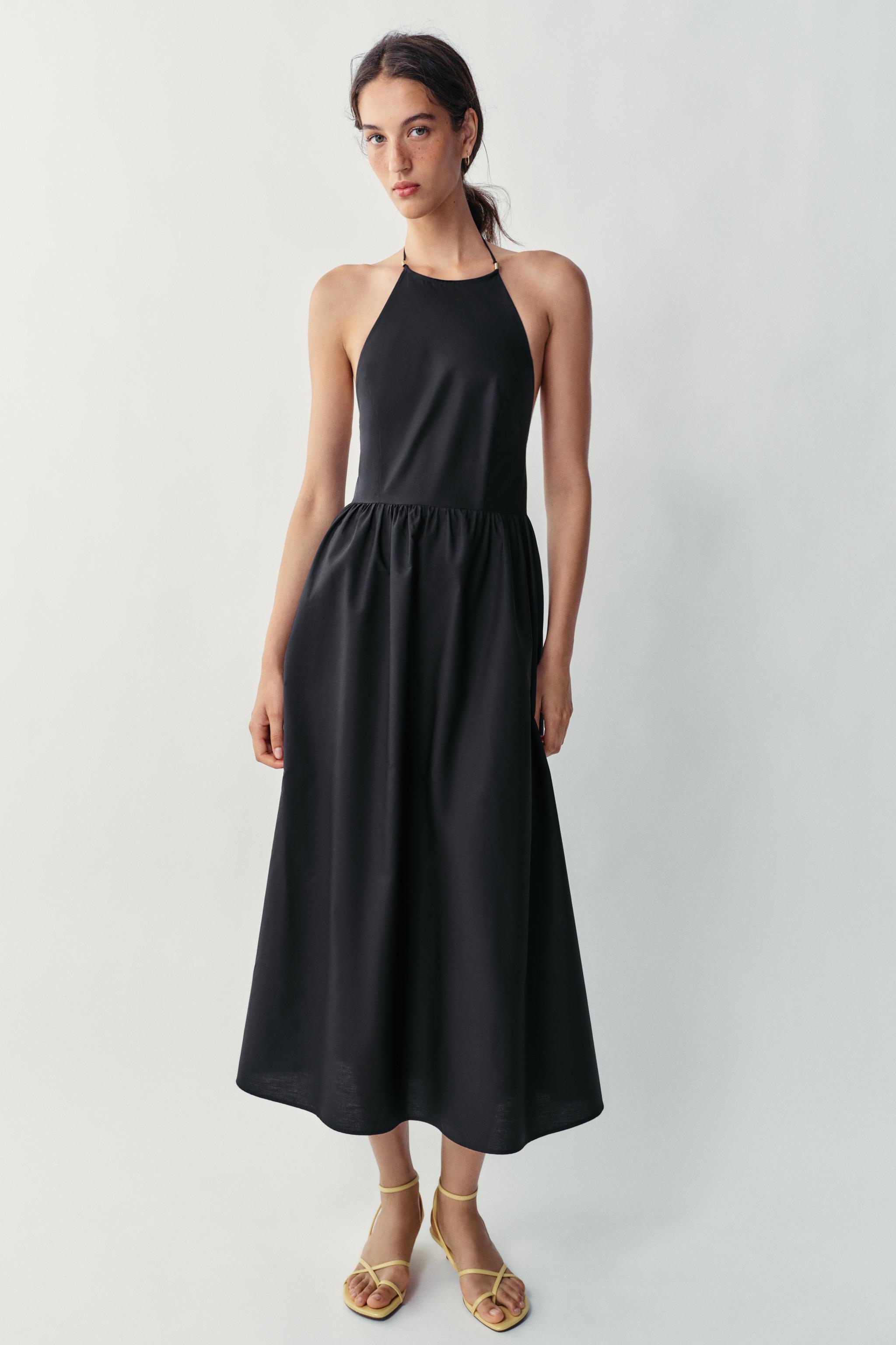 POPLIN MIDI DRESS