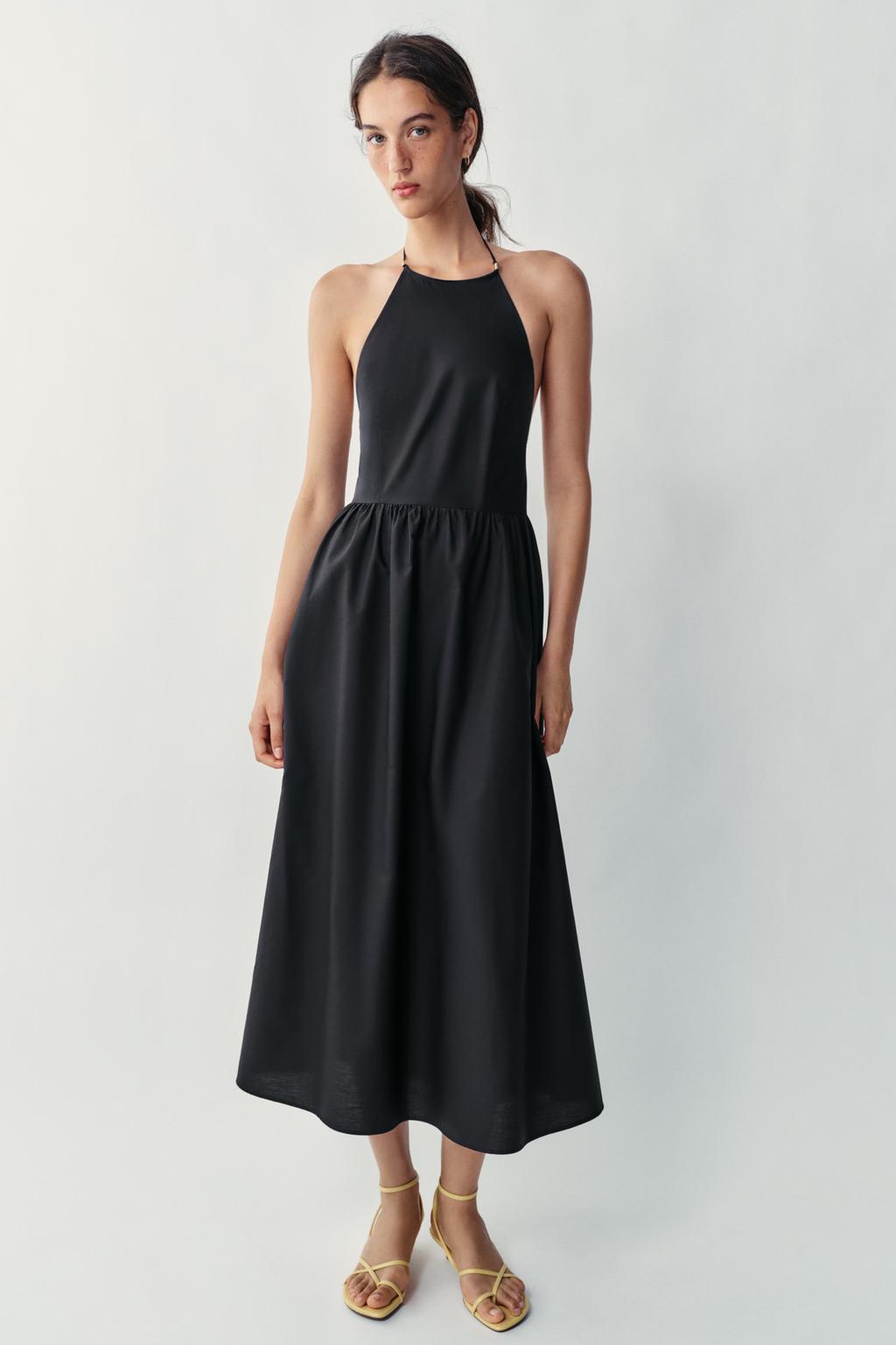 POPLIN MIDI DRESS
