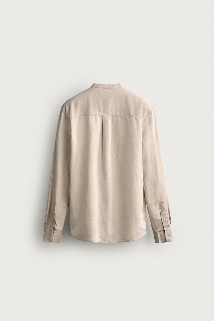 Camisa de lino y algodón de corte relajado 8