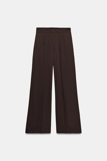 PANTALON FLUIDE À PINCES ZW COLLECTION - Marron de Zara - Image 2