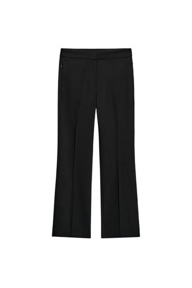 Zara MINI FLARE PANTS - Black