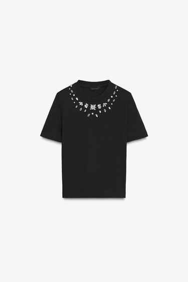 T-SHIRT BIJOU - Noir de Zara - Image 5