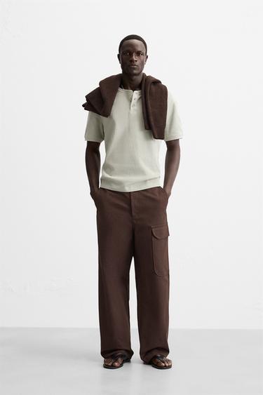 Zara HENLEY T-SHIRT - Light green - Image 0
