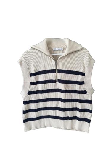 PULL SANS MANCHES À RAYURES