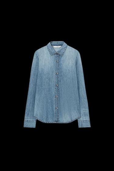 Zara TRF DENIM SHIRT - Blue - Image 0