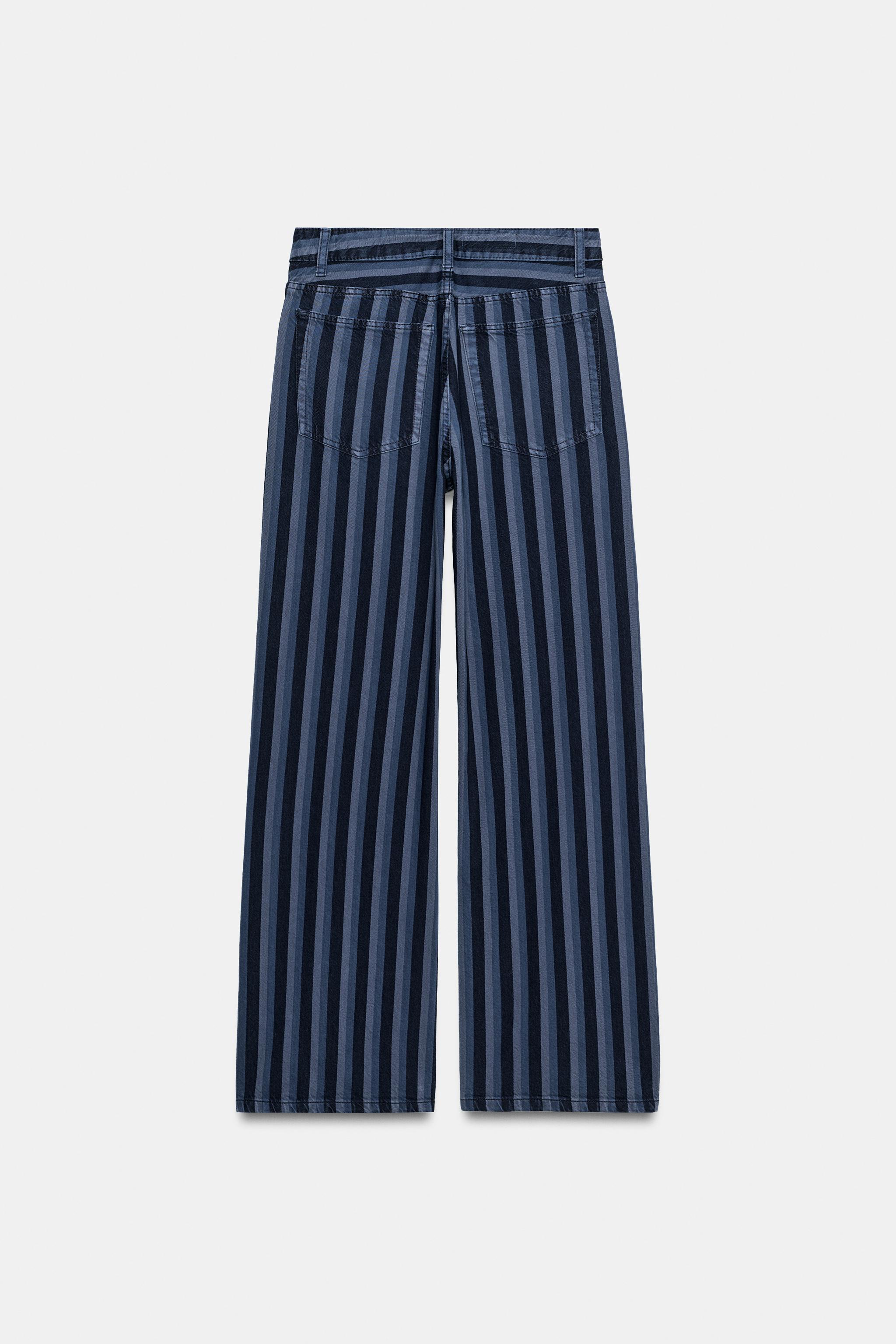 TRF MID-RISE STRIPED JEANS
