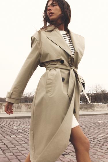 TRENCH DÉPERLANT À CEINTURE - Marron clair de Zara - Image 6