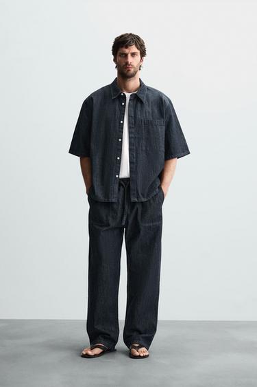 CAMISA DENIM RELAX FIT - Índigo da Zara - Imagem 0