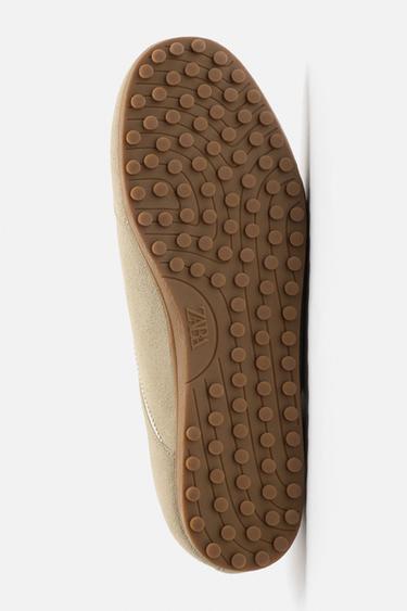 LEATHER TRAINERS - Sand Brown by Zara - Image 4