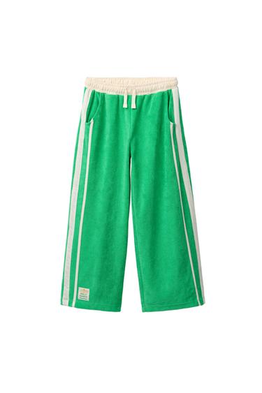 PANTALÓN WIDE LEG EFECTO TOALLA - Verde de Zara