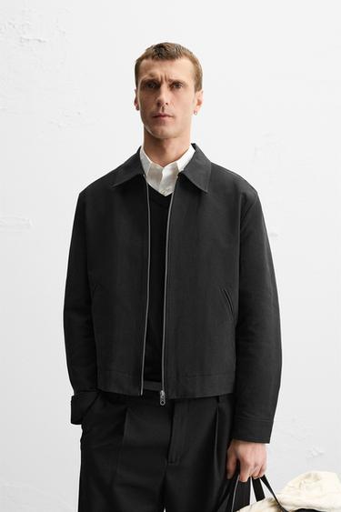 JACKET WITH BOUND SEAMS - Black by Zara - Image 1