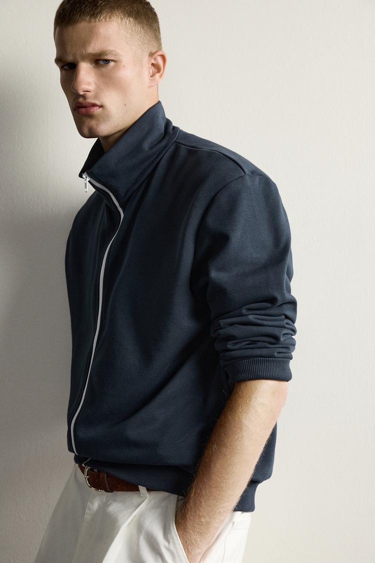SUDADERA RELAXED FIT CREMALLERA CONTRASTE
