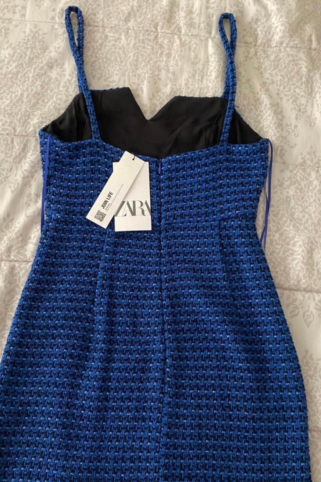 TEXTURED DRESS WITH STRAPS - Image 2