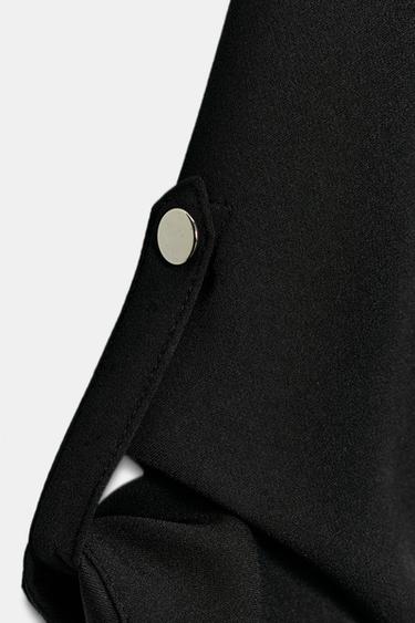 VESTE SAFARI MANCHES RETROUSSÉES - Noir de Zara - Image 7