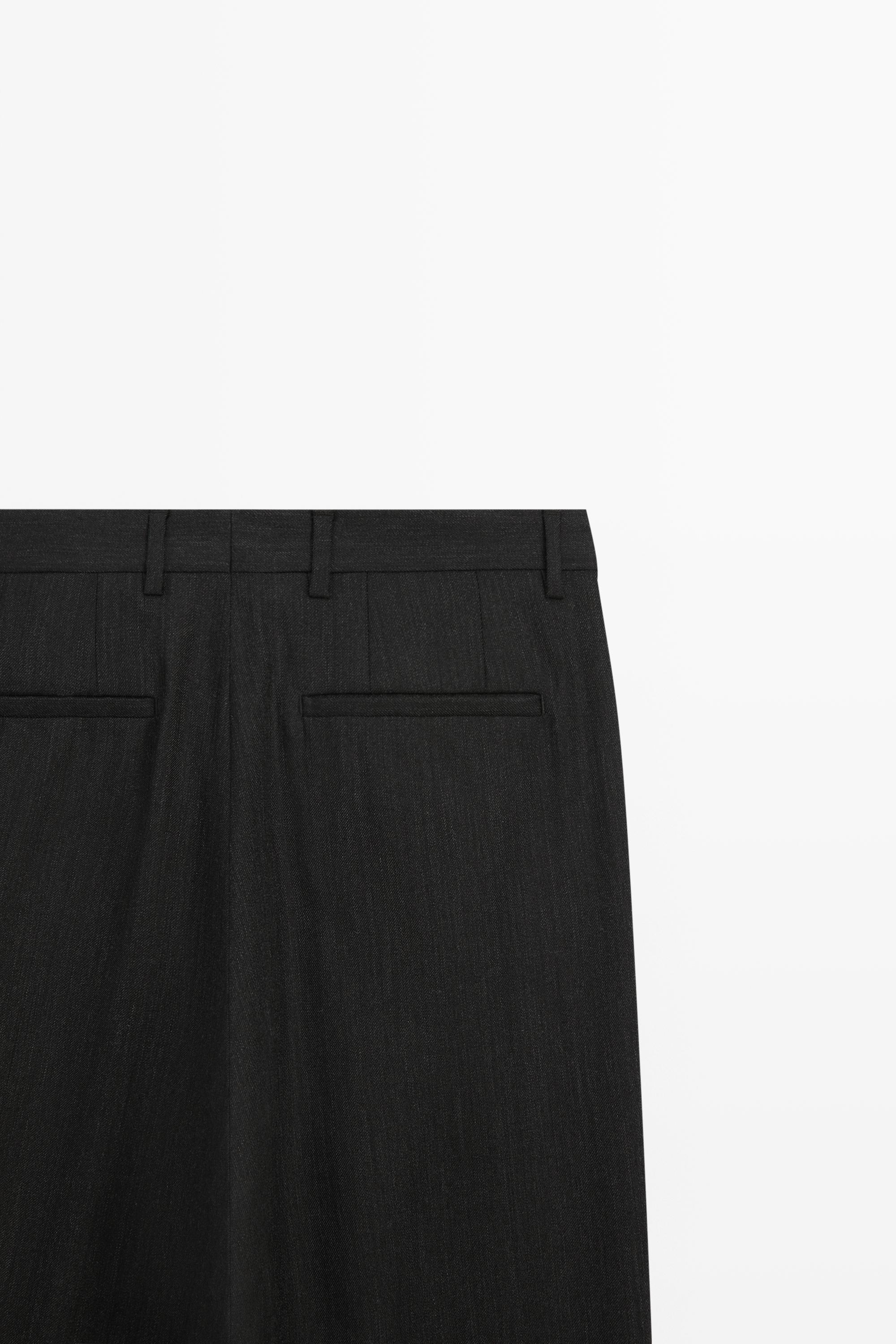 Pantalon relaxed fit en laine effet chiné