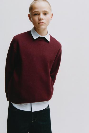 JERSEY PUNTO LISO - Burgundy de Zara