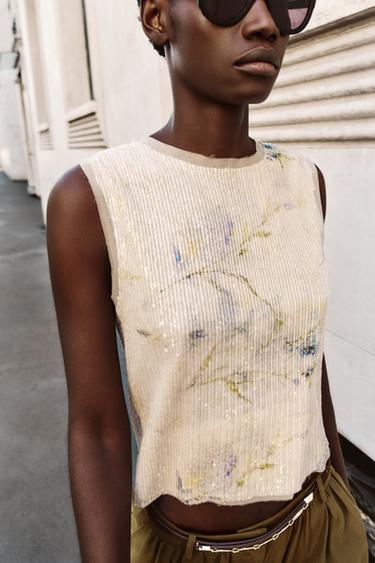TOP EN MAILLE PAILLETTES - Multicolore de Zara - Image 4