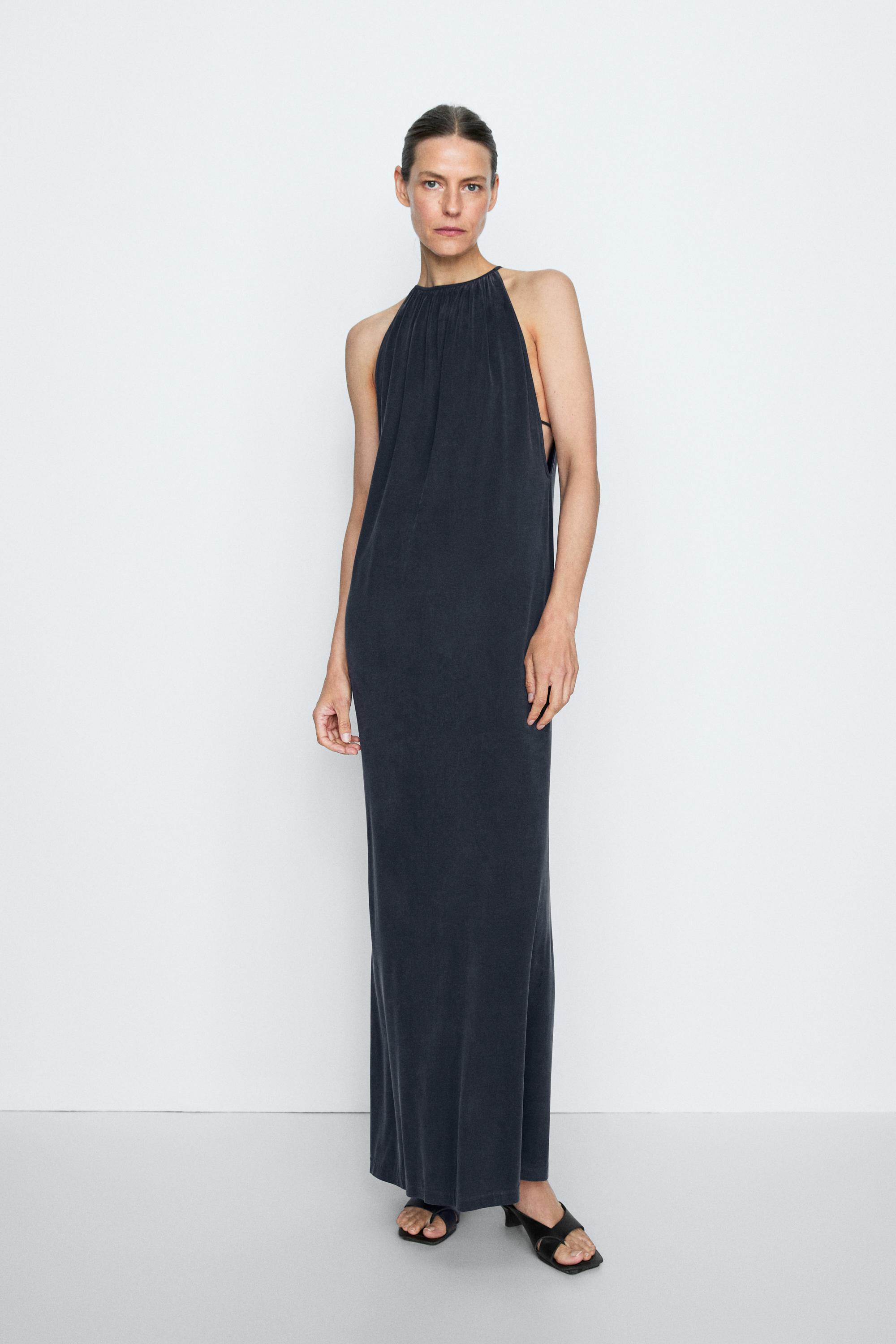Flowing midi dress with pleats - STUDIO