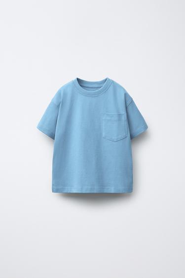 PLAIN T-SHIRT WITH POCKET - Turquoise by Zara