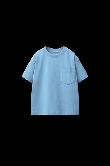 CAMISETA LISA BOLSILLO - Turquesa de Zara - Imagen 0