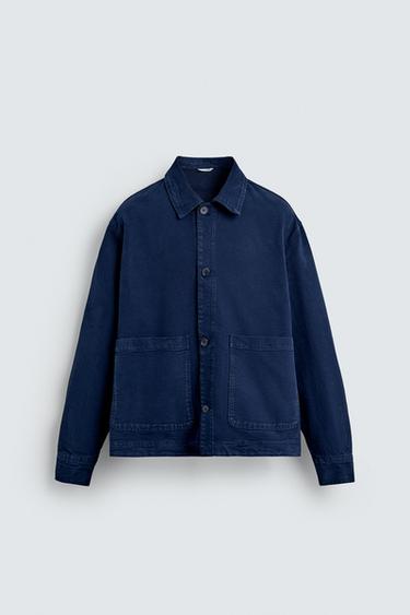 TEXTURED OVERSHIRT WITH POCKETS - Bluish by Zara