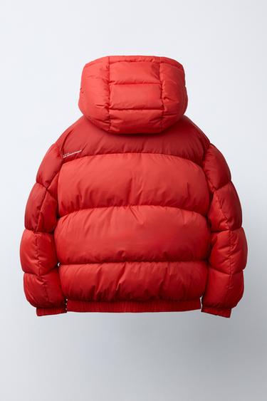 TEXT PRINT PUFFER COAT - Red by Zara - Image 3