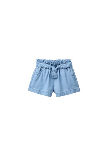LOOSE-FITTING DENIM BERMUDA SHORTS