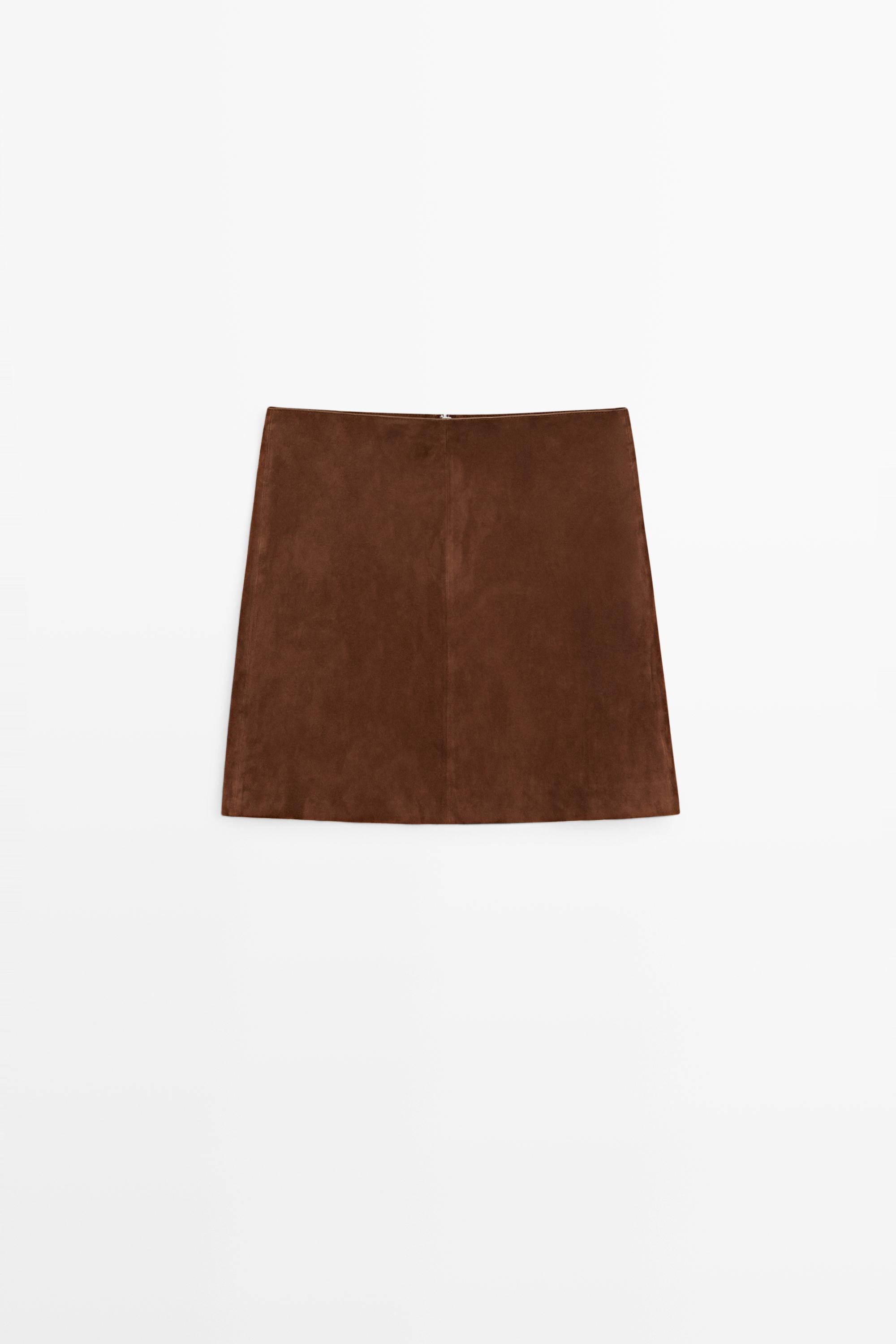 Minijupe en cuir effet daim