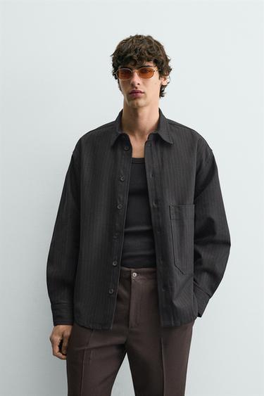 DENIM OVERSHIRT WITH POCKET - Blue by Zara