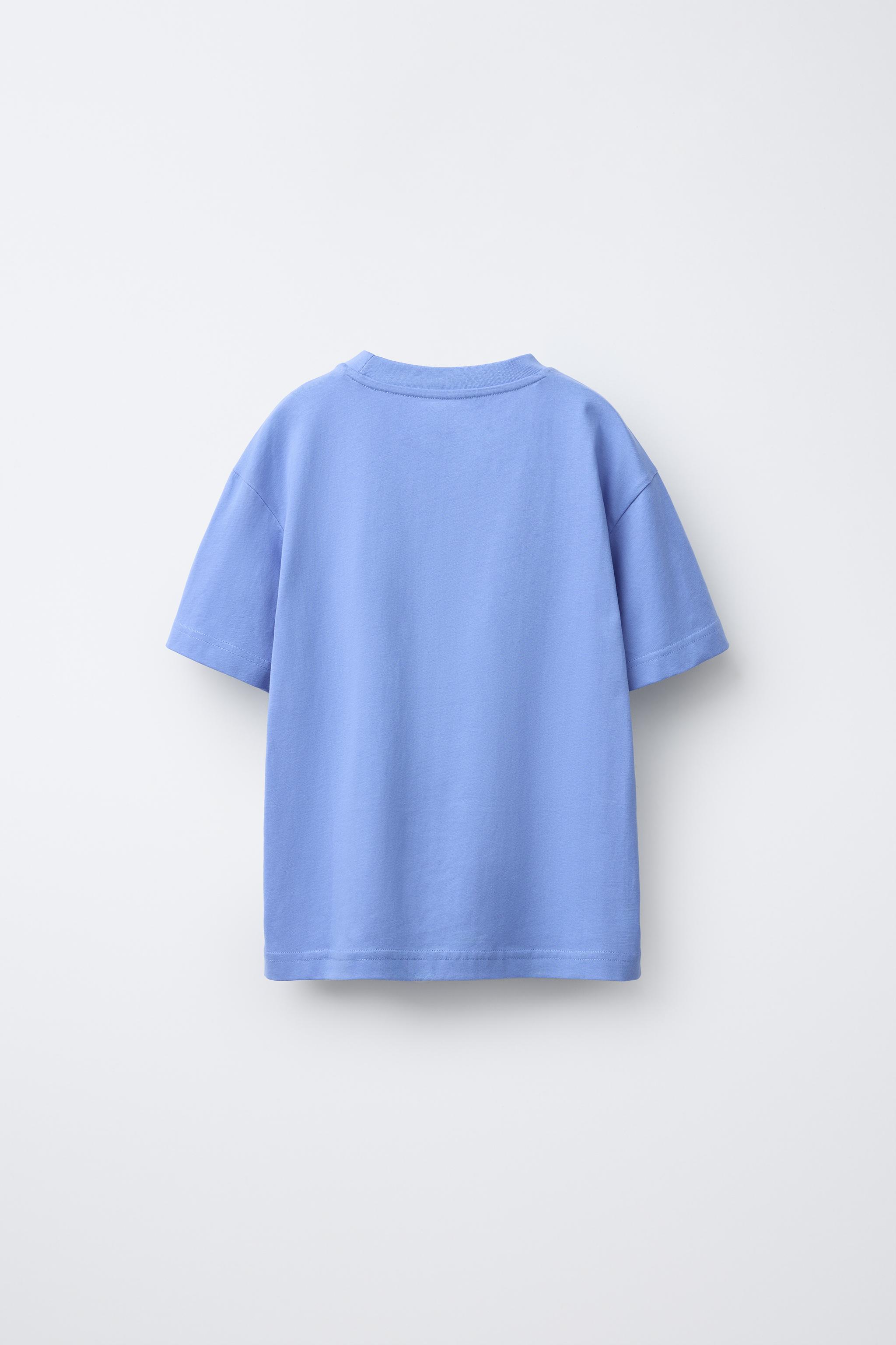 ジョギングテキストプリントTシャツ - ライトブルー | ZARA