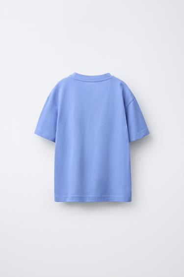 JOGGING T-SHIRT WITH SLOGAN PRINT - Light blue by Zara - Image 1