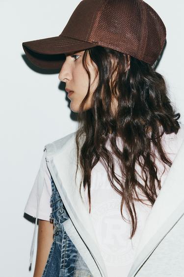 COTTON MESH CAP - Brown by Zara - Image 0